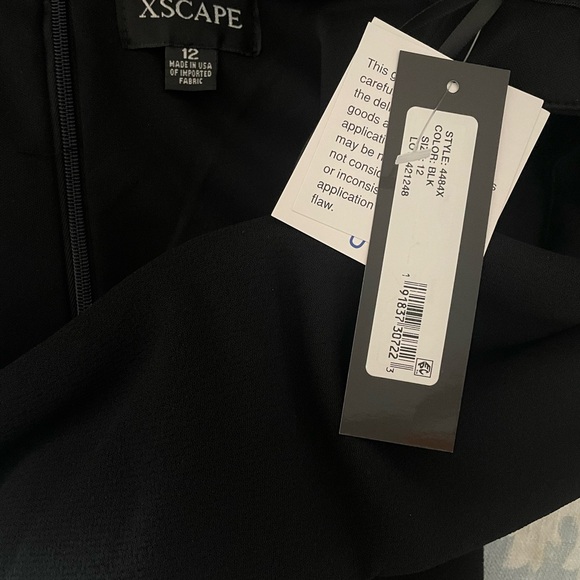 Xscape Black Off-Shoulder High-Low Ruffle Dress - Picture 6 of 6